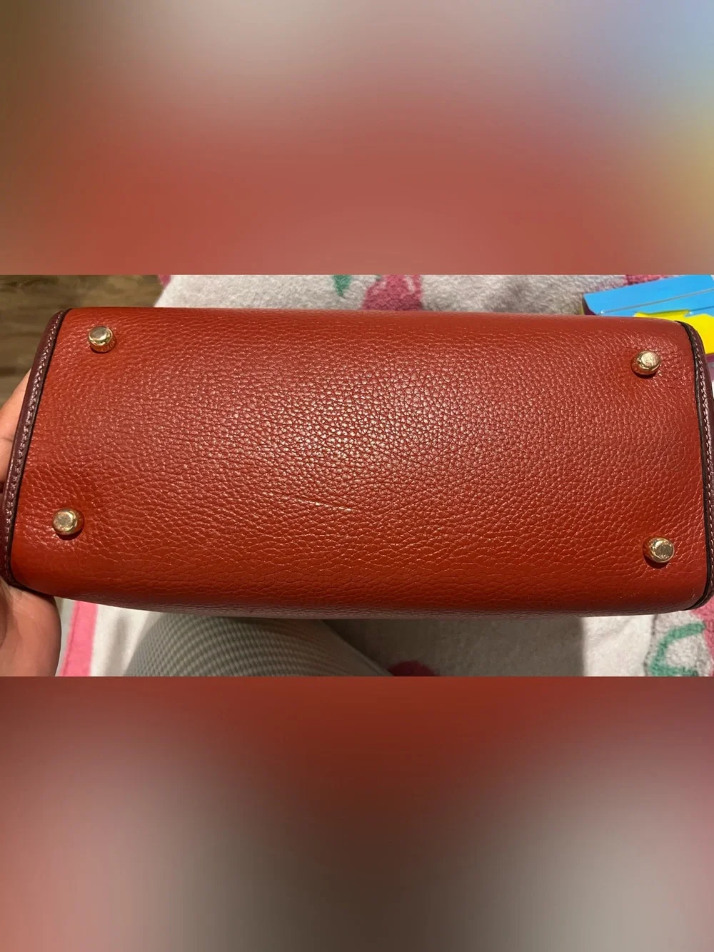 COACH BAG in brown and orange tote small
